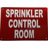 SPRINKLER CONTROL ROOM SIGN (RED REFLECTIVE. 7X10 INCH,HEAVY DUTY, RUST