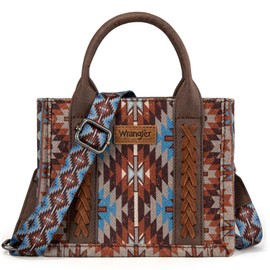 Montana West x Wrangler Mini Tote Bag for Women Small Western Crossbody Purse Aztec Top Handle Handbags AR-WG2213-8866SCF