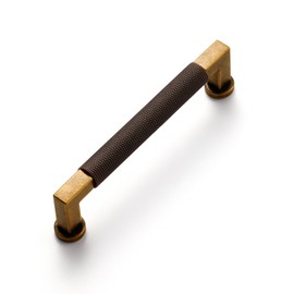 JIASENBAO 5 Pack Antique Brass Cabinet Pulls 3.75" Hole Center Knurled Vintage Drawer Pulls Bathroom Dresser Handles Hardware Square Zinc Alloy