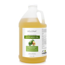 velona- Aceite de aguacate 64 fl oz  Aceite portador 100 puro y natural  Refinado, prensado en frío  Cabello, cuerpo y piel                           