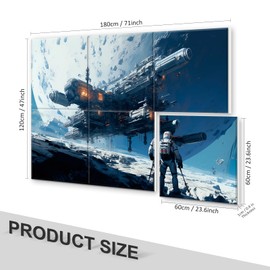 JBER Art Acoustic Panels, 6 Pack Self-Adhesive Large Wall Art Paintings for Wall Decoration, Sound Absorbing Panels for Living room, office. (Star Struggle, 72" × 48")