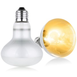 Adiwo Turtle Heat Lamp, Pack of 2 75 W UVA Reptile Heat Lamp E27 Dimmable 220 V Heating Lamp Terrarium Full Spectrum Sun Lamp Heating for Tortoise Snake Lizard Cockatoo Chameleon etc