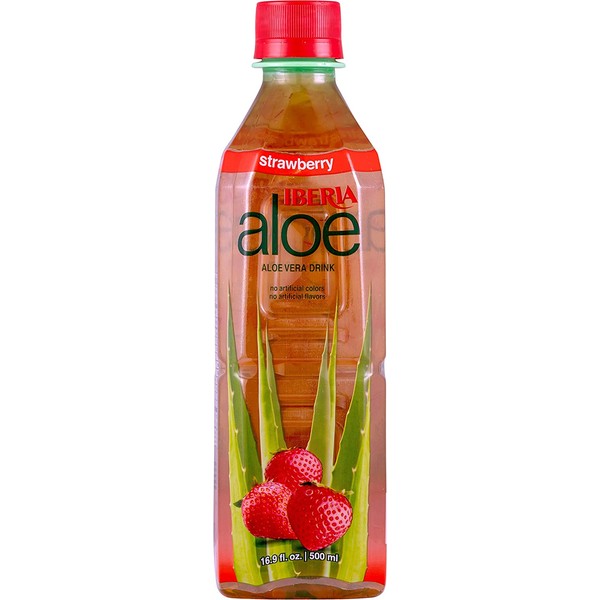 Iberia Aloe Vera Juice Drink, Strawberry, 16.9 Fl Oz (Pack of 24)