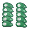 10 PCS Golf Club Head Covers Four Leaf Clover Pattern