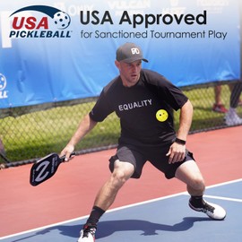 USA Approved Pro Pickleball Paddle with Graphite Carbon Fiber Face, Polypropylene Honeycomb Core, Cushion Comfort Grip, Mid-Weight Pickleball Paddle for Outdoor and Indoor Play