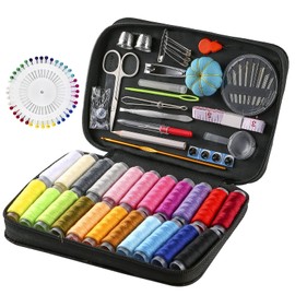 Sewing Kit 126 Pcs, Portable Travel Sewing Set for Adult, Professional Sewing Supplies Includes Needle, Thread, Ripper, Buttons, Thimble for DIY/Emergency/Beginner
