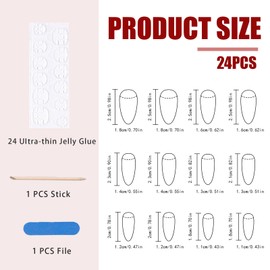 Muorruo 24 Piece Christmas Press-on Nails, Medium Almond Shape, Artificial Nails with Gift Design, French Tips, Stick-on Nails for Winter Christmas