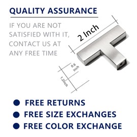 Redunest Cabinet Pulls Single Hole Cabinet Handles, 2 Pack Square Brushed Nickel Bar Cabinet Pulls Drawer Cabinet Knobs Cupboard Hardware Cabinet Handles, Stainless Steel Single Hole Cabinet Knobs