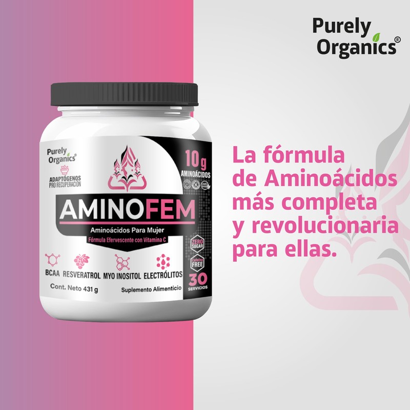 Amino Fem. Con Inositol, Vitamina B9, Pulpa de Uva, Antioxidantes