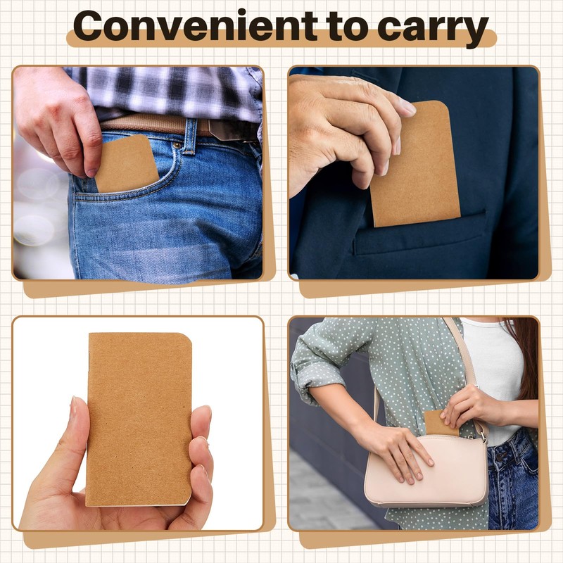 Outus 15 Pcs Mini Pocket Notebook 2.5" x 4" Small