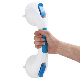 TAILI Grab Bars for Seniors, Max 110 kg Shower Handle, No Drilling, 31 cm Shower Handle for Seniors, No Drilling, Removable Shower Handle with Suction Cup, Bathtub Handle, Handle Bars, Blue