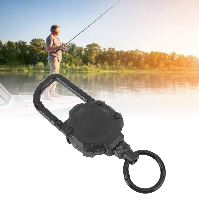 Magnetic Retractable Keychain Stainless Steel Wire Easy Pull Buckle Carabiner