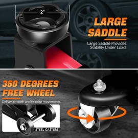 CAAP DRIVEN Low-Profile Hydraulic Floor Jack & Trolley Service Set with 2 Ratchet-Type Stands, 2 Ton (4000 lbs) Capacity CAAP-TOLS-FJK-Set-RD