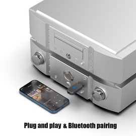 YETOR USB Bluetooth Car Adapter,Wireless Audio Adapter Car Kit Music Receiver for Home,Car Stereo Sound System,Portable Speskers (H222)