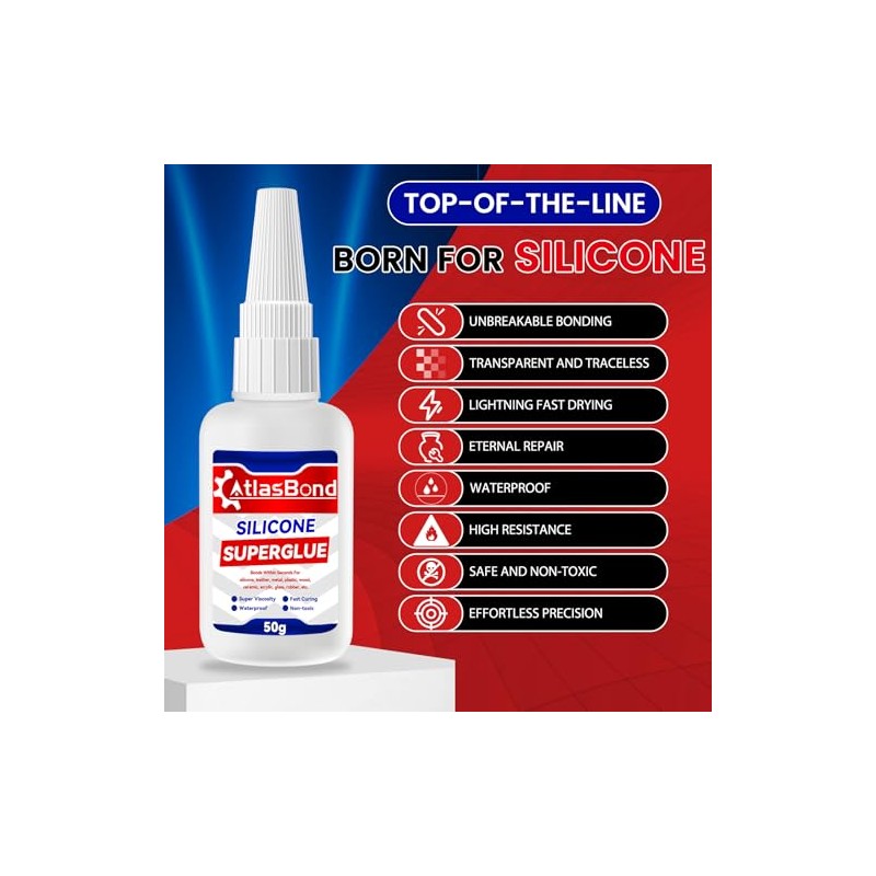 Silicone Glue, Clear Super Adhesive for Silicone, Car, TPU, TPR,