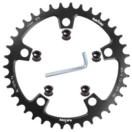 goucrro 110/130 BCD Chainring 36/38/40/42/44/46/48/50/52/54/56/58/60T Round Narrow Wide Bicycle Chainring with 5 Screws for Road Bike Folding Bicycle(Black,110BCD-38T)