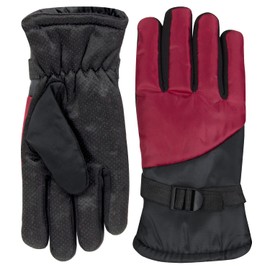 Trail maker Two Tone Winter Gloves for Adult Women, Men, Warm for Extreme Weather Windproof Waterproof Insulated Gloves (Red)