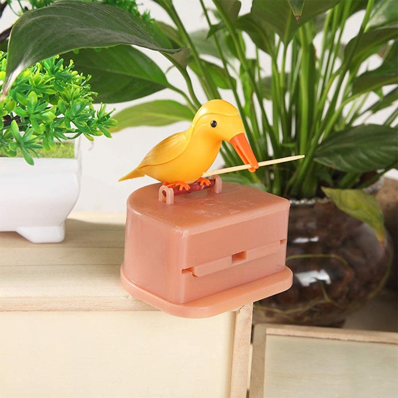 Cute Bird Toothpick Holder Dispenser, Made of Environmentally Friendly ABS,