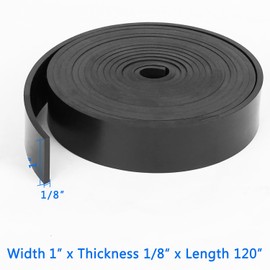 WochiTV WochiTV Solid Rubber Strips Rolls, 1" Wide x 1/8" Thick x 120" Long Neoprene Rubber Sheets Perfect for DIY Gasket Material, Sealing, Liner, Shield, Padding, Mat