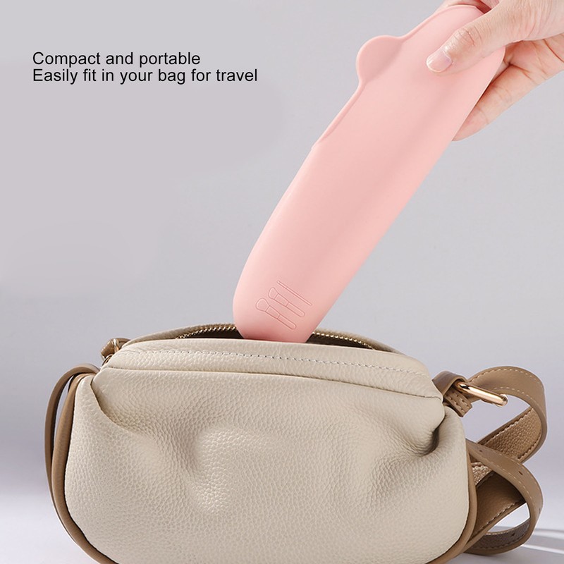 2PCS Silicone Makeup Brush Holder Waterproof Soft Portable Cosmetic Storage
