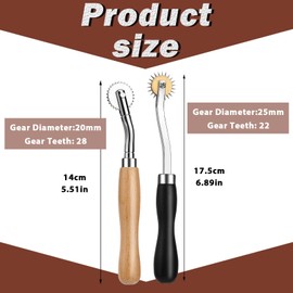 Nitlak 2 PCS Tracing Wheel with Wooden Handle Stainless Steel Pounce Wheel, Point Sewing Tracing Wheel for Sewing Patterns, Rotary Perforator, Overstitch Wheel, Perforation Cutter