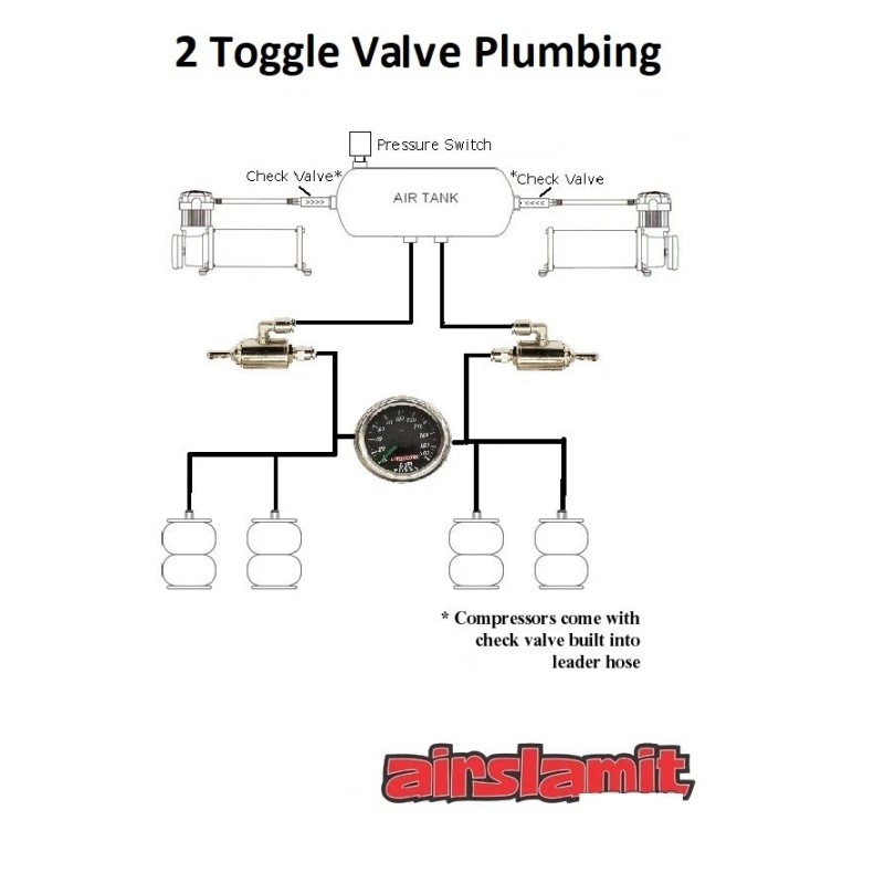 airmaxxx 3/8 Line Manual Air Ride Valve 3 Position Toggle
