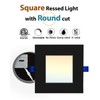 Adetu 6 inch 5CCT Black Square Led Recessed Lighting, 14W