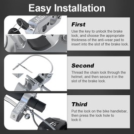 JAGASOL Motorcycle Lock Helmet Lock & Brake Lock Combo Anti Theft Motorcycle Handlebar Lock for Motorcycle Moped Motorbike Scooters ATV Dirt Bike Street Bike