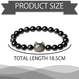 Peysaitr Cat Crystal Bracelet,Stretch Cat Stone Bead Bracelets,Cute Cat Gifts,Beaded Bracelet Elasticated,Womens Bracelet Jewellery for Women Men Girls or Cat Lovers