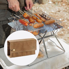 Portable Spice Bag, Camping Spice Kit, Foldable 9 Pockets Portable Canvas Seasoning Jar Holder, Easy to Carry, Spice Containers Bag, Travel Seasoning Container, for Camping BBQ Picnic(Brown)