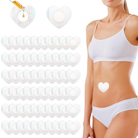 60 Stück Castor Oil Patches, Bauchnabel Pflaster, Herzförmige Rizinusöl Bauchnabel, Castor Oil Wrap, Rizinusöl Pflaster Bauchnabel Ideal Für Unterwegs, Büro, Zuhause Und Schule, Als Geschenk (7.7 Cm)