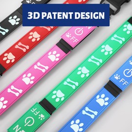 TOPOTO Dog Collar Light, 3D Design Light Up Dog Collars, Adjustable Glow in The Dark Dog Collar Rechargeable Night Walk Safety Collar for Small Dogs, Black