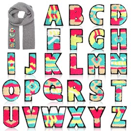 MWOOT 26PCS Iron on Letter Patches, A-Z Colorful Alphabet Sew on Letters for Fabric, Iron on Patches Transfer Felt Letters for DIY Clothing Backpacks Hats Decorative, Repair Patches for Jeans Bags