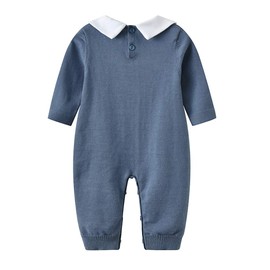 Auro Mesa Unisex Newborn Baby Boy Girl Solid Long Sleeve Peter Pan Collar Knit Rompers Jumpsuits 3 6 9 12 18 Months