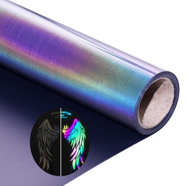 Reflective Heat Transfer Vinyl Rainbow HTV Vinyl Rolls Pack 12 Inch x 5 Feet Iron on Vinyl for T-Shirts DIY Design, Cricut & Silhouette Cameo for Heat Press Machine (Reflective Rainbow htv)