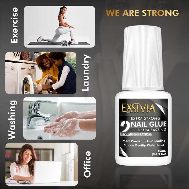 Super Strong Nail Glue for Press On Nails, Acrylic Nails