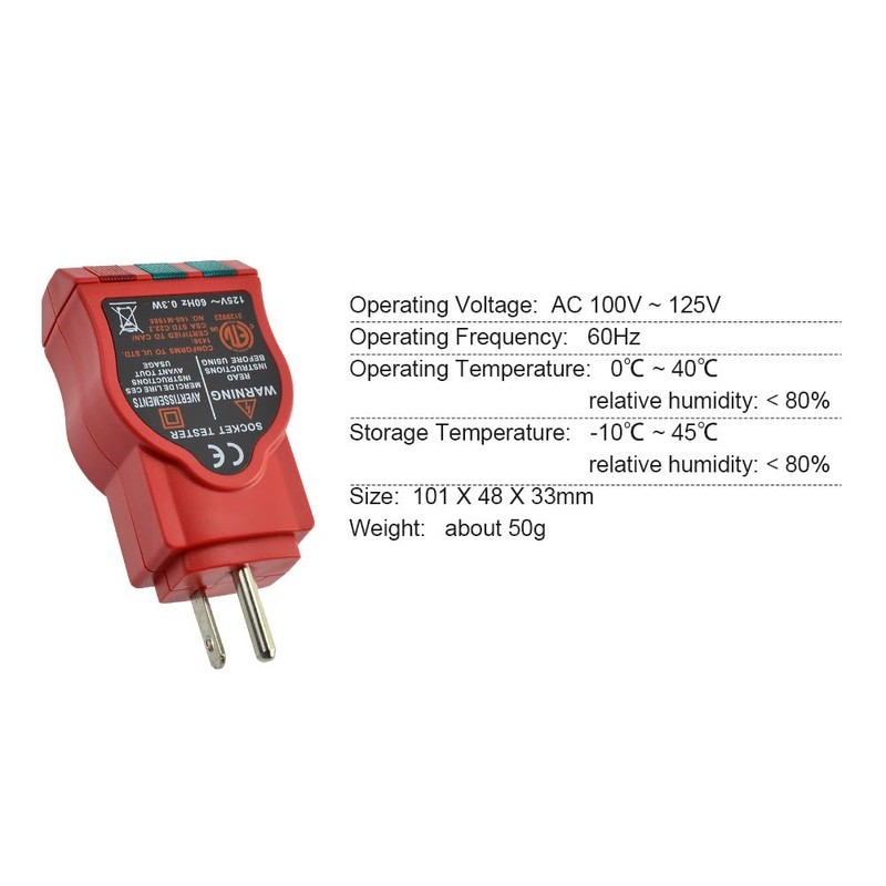 allsun GFCI Outlet Tester AC Electrical Outlet Receptacles Socket Tester