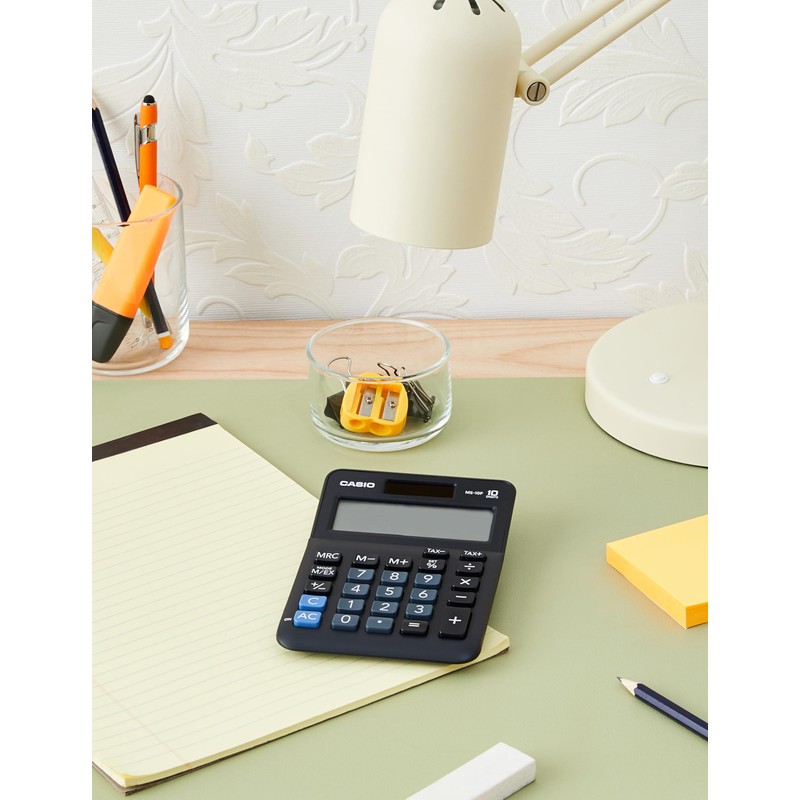 CASIO MS-10F Desk Calculator 10-Digit, Tax, Currency