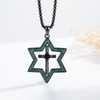 Star of David Necklace 925 Sterling Silver Turquoise Cross Necklace
