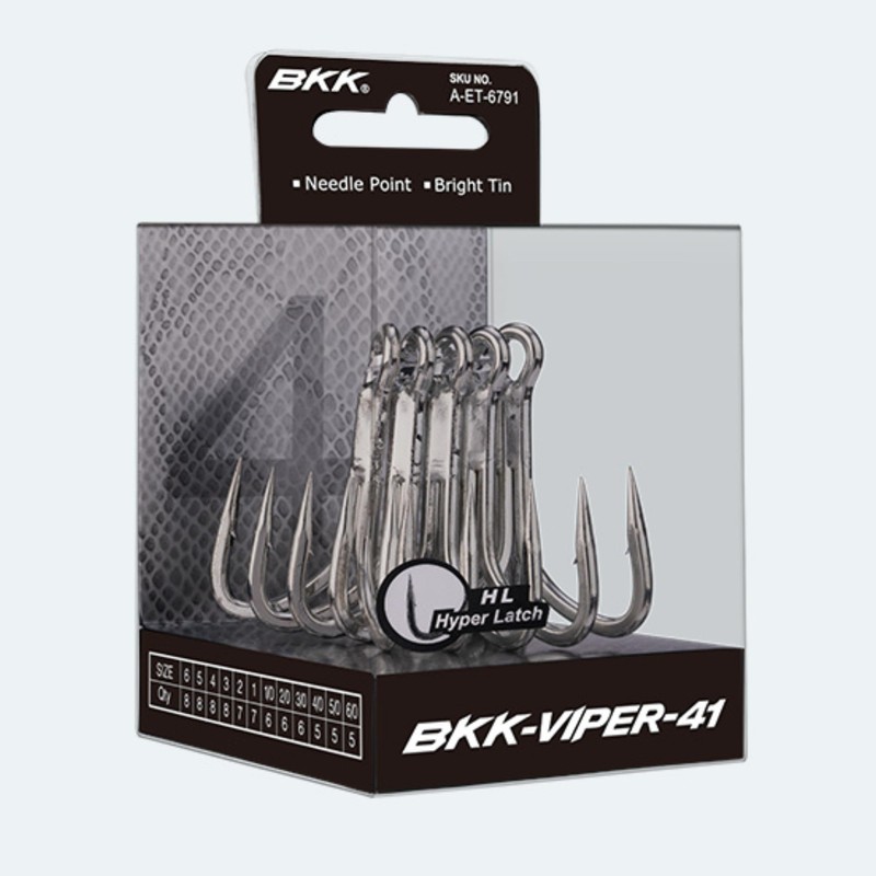 BKK Hooks A-ET-6791 Viper-41 Size 4/0# Pack of 5