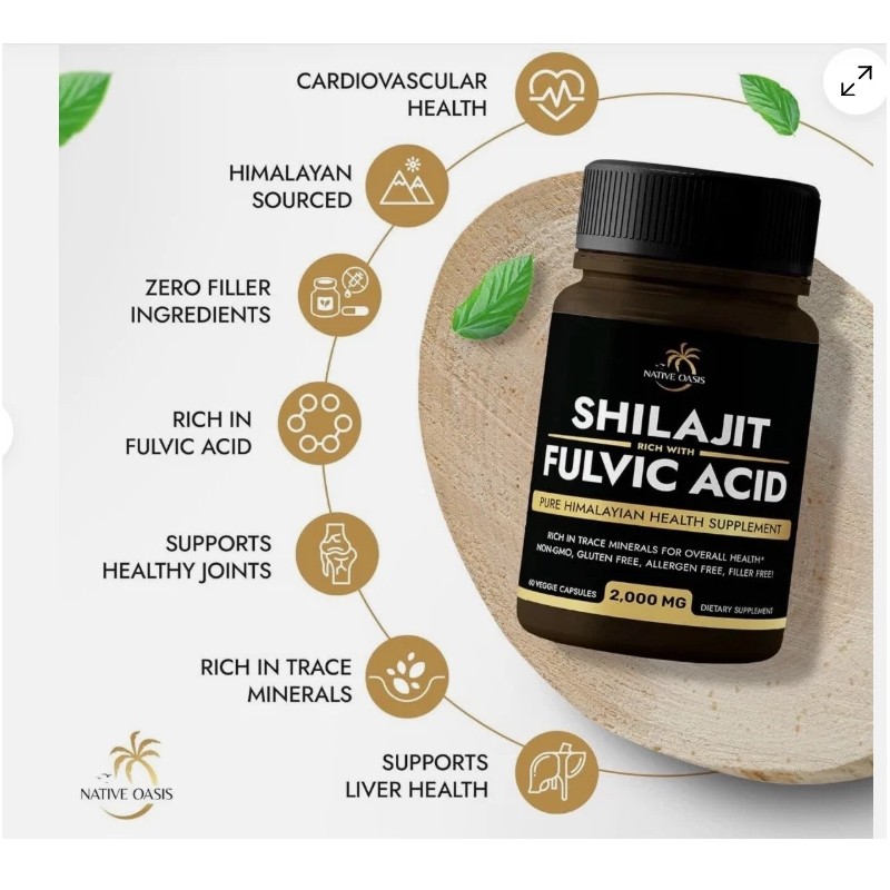 Native Oasis (2-Pack) Shilajit Supplement for Men 2,000mg Shilajit Pure
