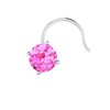 3.50 mm Round 4-Prong Real Pink Sapphire 14k Gold Solitaire