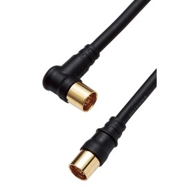4JW1SLSB(B) DX Antenna Cable, 3.3 ft (1 m), 4K/8K (3224MHz) Broadcasting, 4C (Straight - L Shape), Black