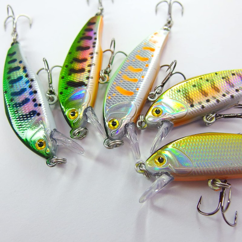 momolures Trout Fishing Lure Flat Sinking Minnow 44mm 4.4g Tungsten
