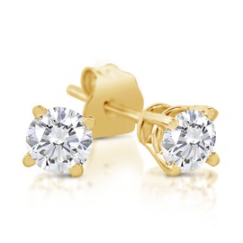 G/I2 1/5 Carat TW Diamond Stud Earrings in 14k Yellow Gold