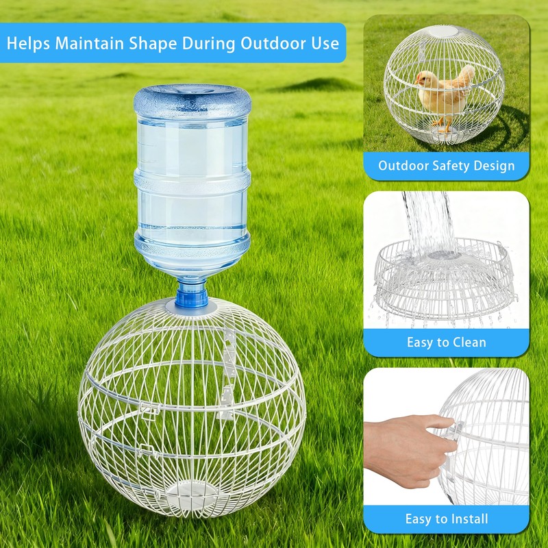 TINAFEITEM Rolling Small Animal Cage 11.8 inches, Metal Mesh Ball Cage