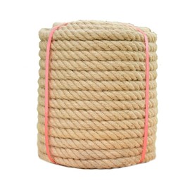 Jute Rope (3/4inchX 100ft) Twisted Hemp Rope for Crafts， Landscaping, Home Décor, and Gardening, Strong and Durable,Suitable for Indoor and Outdoor use