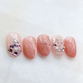 Pure J [x-mas collection 2] Edeline Pink - Short Almond / 퓨어제이[x-mas컬렉션2]에델린핑크 - 숏아몬드