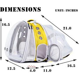 Front and Back Expandable Cat Backpack Carrier, Fit up to 20 lbs, Space Capsule Astronaut Bubble Window Pet Backpack for Large Cat and Small Puppy