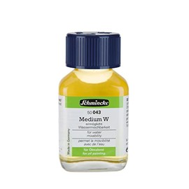 Schmincke - Medium W, 60 ml, 50043025, liquid, makes oil colours water-mixable, increases gloss and transparency, odourless